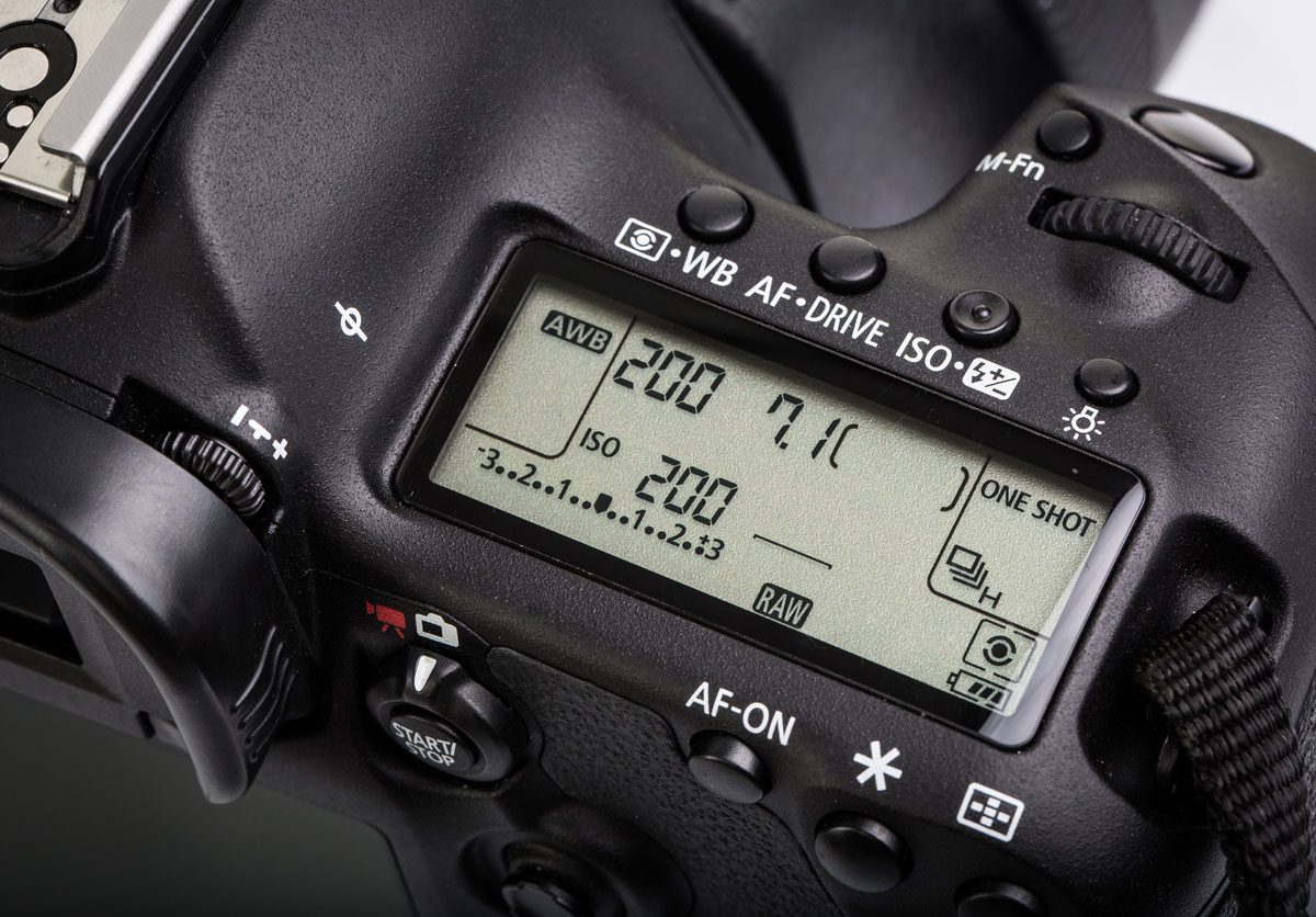 camera met iso-waarden