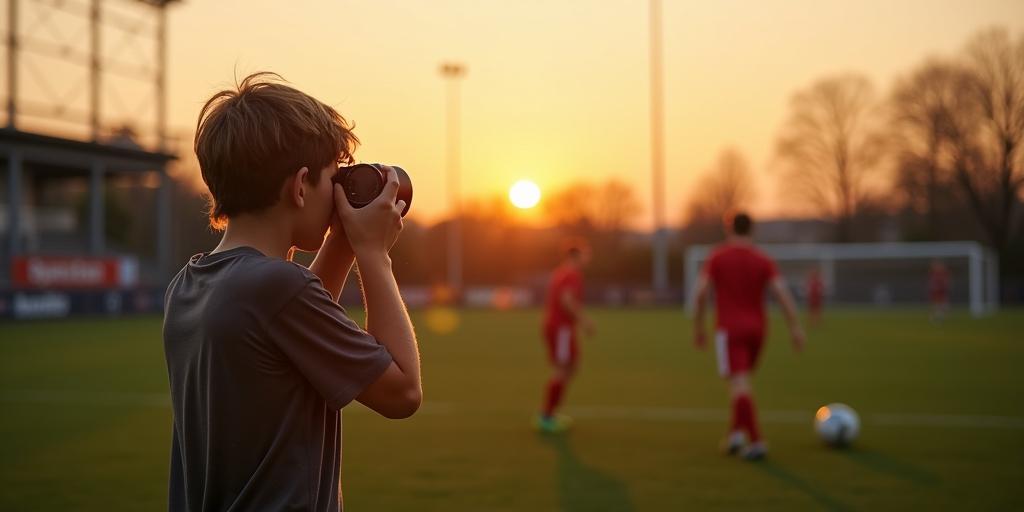fotos maken van een voetbalwedstrijd