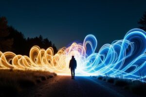 Licht schilderen met zaklamp Licht schilderen met zaklamp
