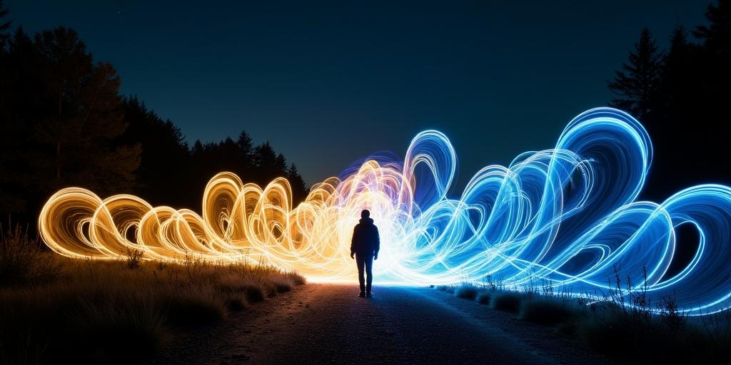 Licht schilderen met zaklamp
